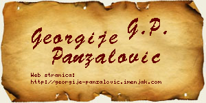 Georgije Panzalović vizit kartica